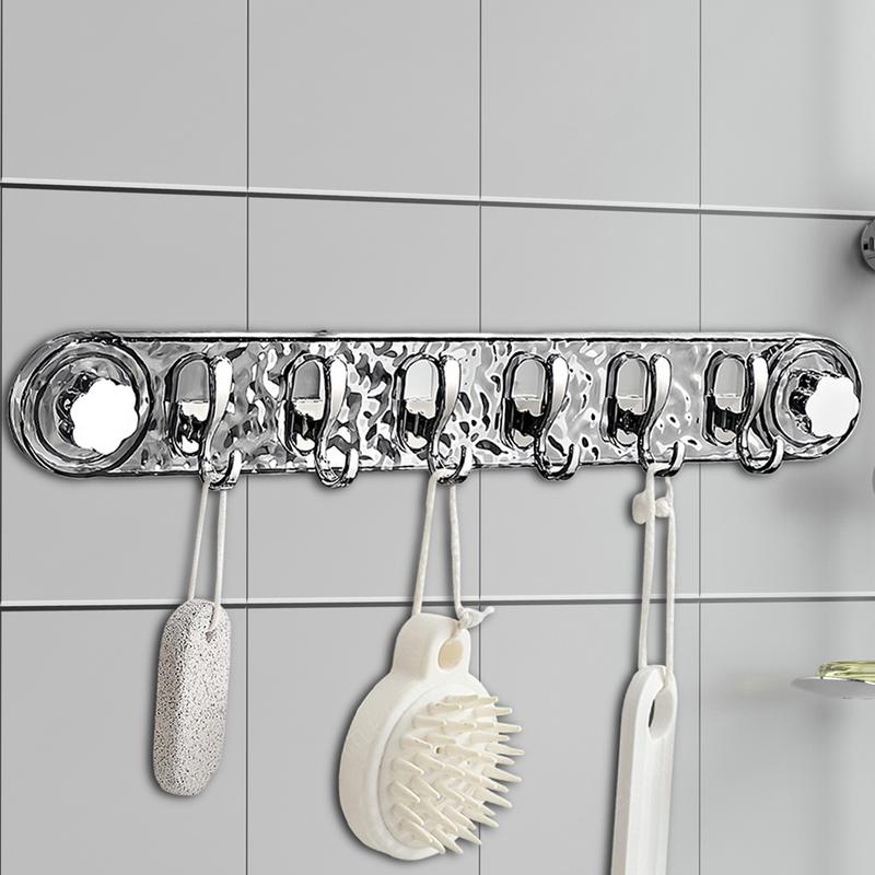 Suction Hooks Removable Suction Towel Hook 6 Hooks Powerful Shower Hooks Reusable Hooks for Bathroom Kitchen Living Room Study