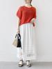 Ships Any Rope Design Gathered Flare Skirt (723220049) White, Hand Washable, One Size