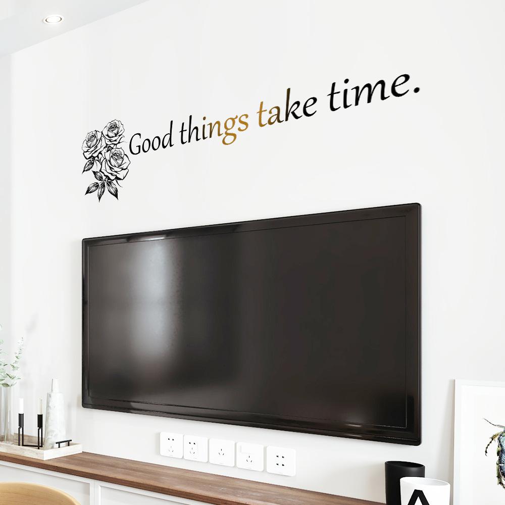 WZ9062 Angielski Slogan Szkic Róża Sypialnia Salon Dom Tło Aranżacja Krajobrazu Dekoracyjna Naklejka Ścienna
