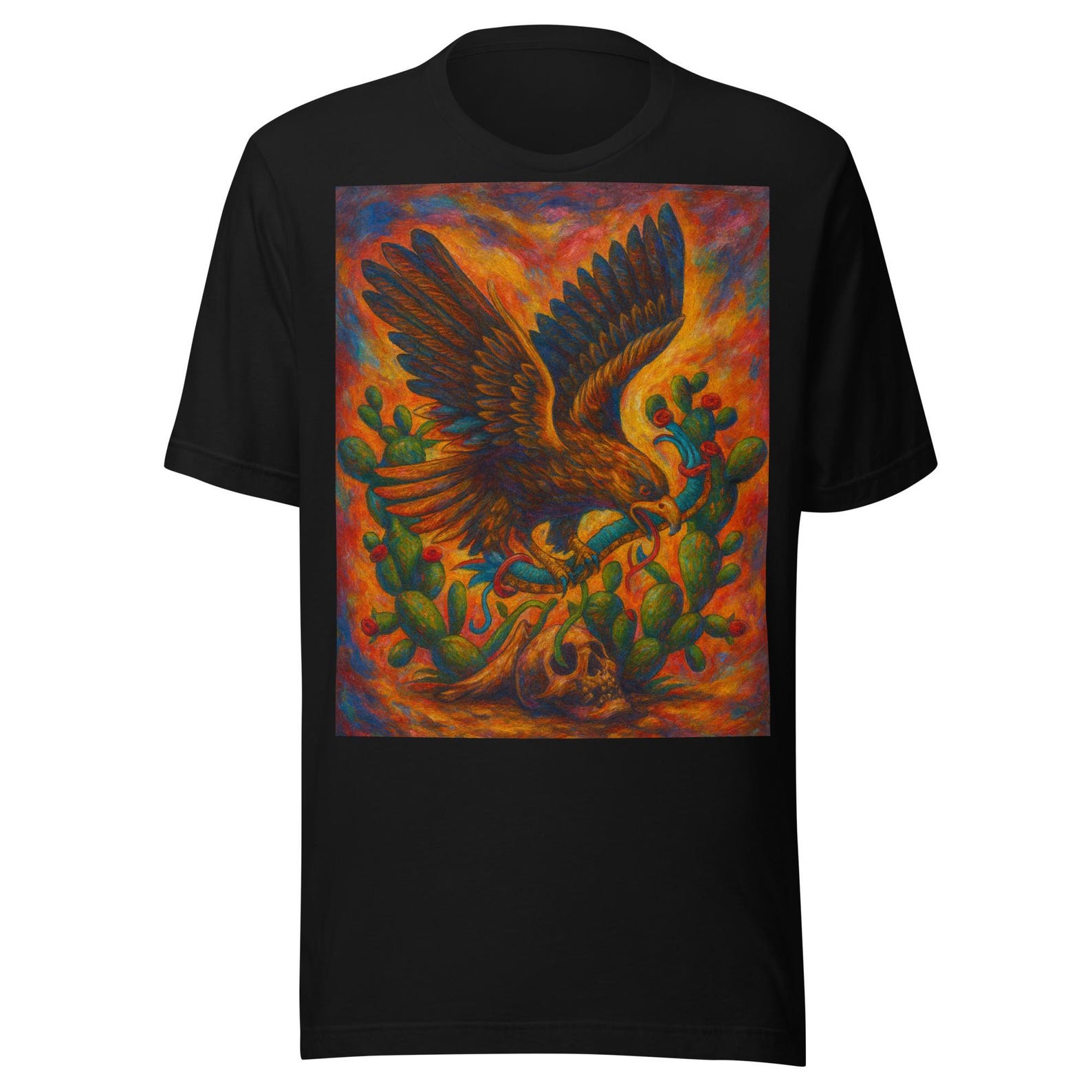 Mexicn Eagle Mexican Flag Skull Unisex t-shirt 2XL