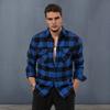 Yousheng Herr Casual Skjorta Krage Långärmad Rutig Tryckt Skjorta Toppar Enkelknäppt Lös Passform Lockfickor Skjorta Toppar