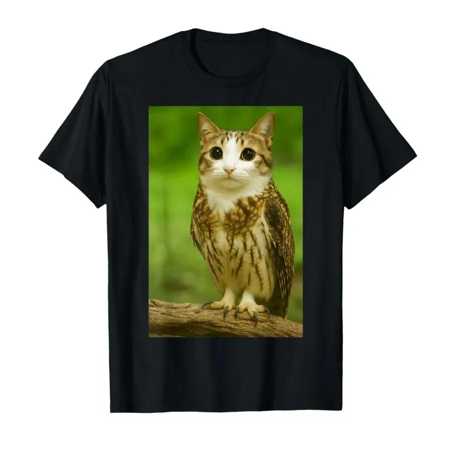 Meowl Cat Owl Funny Internet Trendy T-shirt for Women T Shirts Short Sleeve Tops Harajuku T-shirts Women Clothing Top 4XL