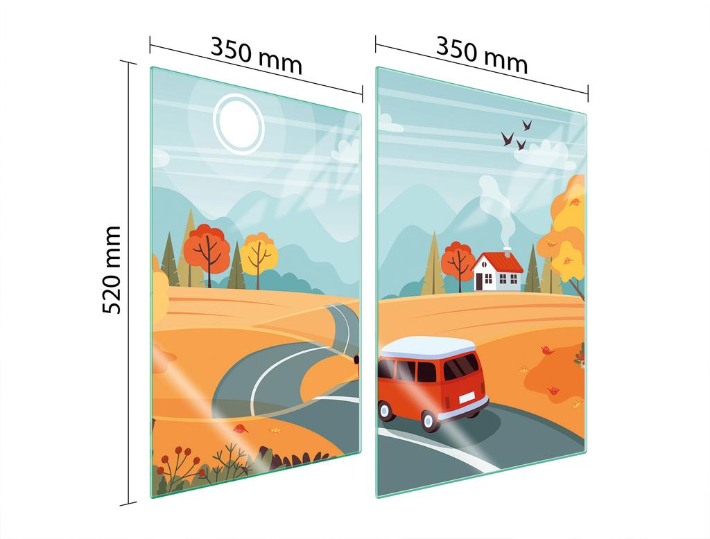SZKLANA PŁYTA OCHRONNA DO KUCHNI 2x35x52 AUTO