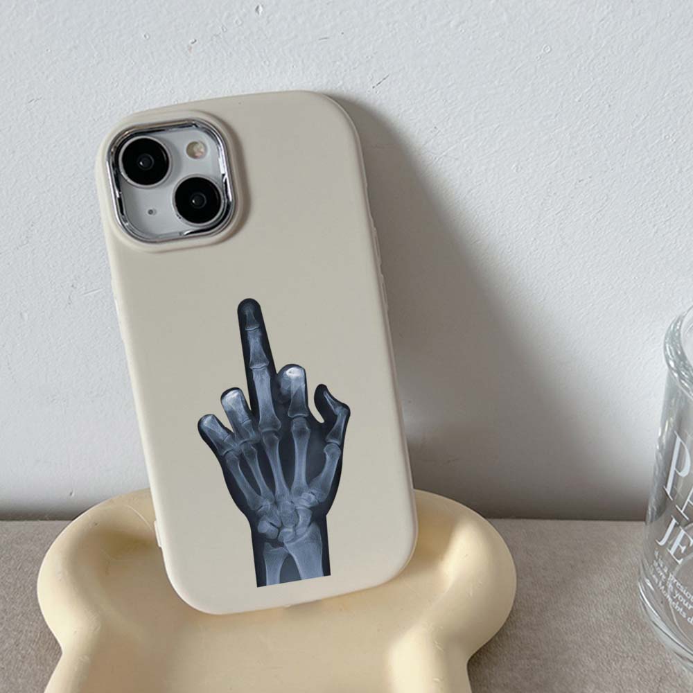 For iPhone 13 14 15 Pro Max Samsung Galaxy A14 A15 A24 Xiaomi 13T Redmi 12C Soft Chubby Phone Case NY4 Cartoon Middle Finger Art TPU Silicone Cover