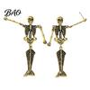 Niche Personalized Jewelry 1 Pair Gothic Skeleton Earrings for Women, Spooky Articulated Skull Dangle Jewelry, Punk Halloween Party Costume