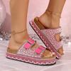 Fashion Plus Size 2025 New Open Toe Women's Slippers Summer Hot Sale Buckle Platform pearl Crystal Sandals Outdoor Daily Casual Slippers