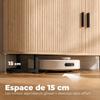 Living Room Sideboard, Oval, 2 Sliding Doors, Adjustable Shelves, 140 x 40 x 75 cm, Natural Wood
