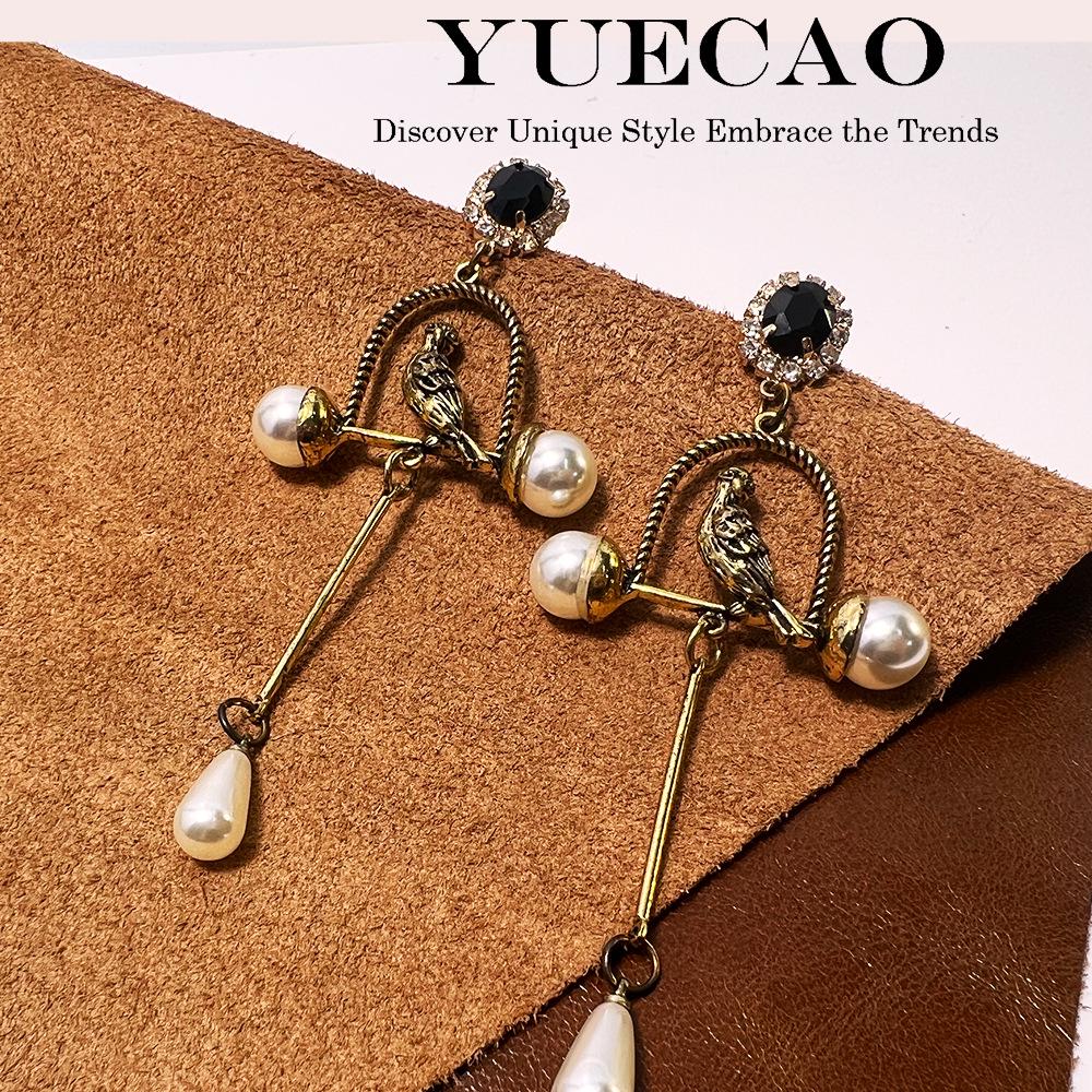 

French-Inspired Birdcage Drop Earrings: High-End S925 Silver Needles, Light Luxury, Sweet and Cool Style. античный бронзовый