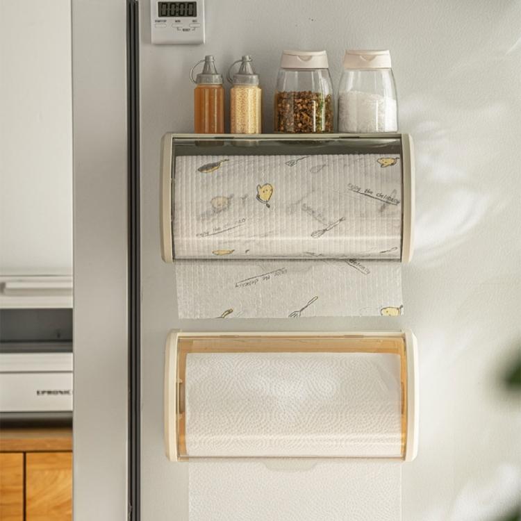 Kitchen Tissue Organizer Wall Mounted Paper Towel Dispenser Clear Napkin Holder