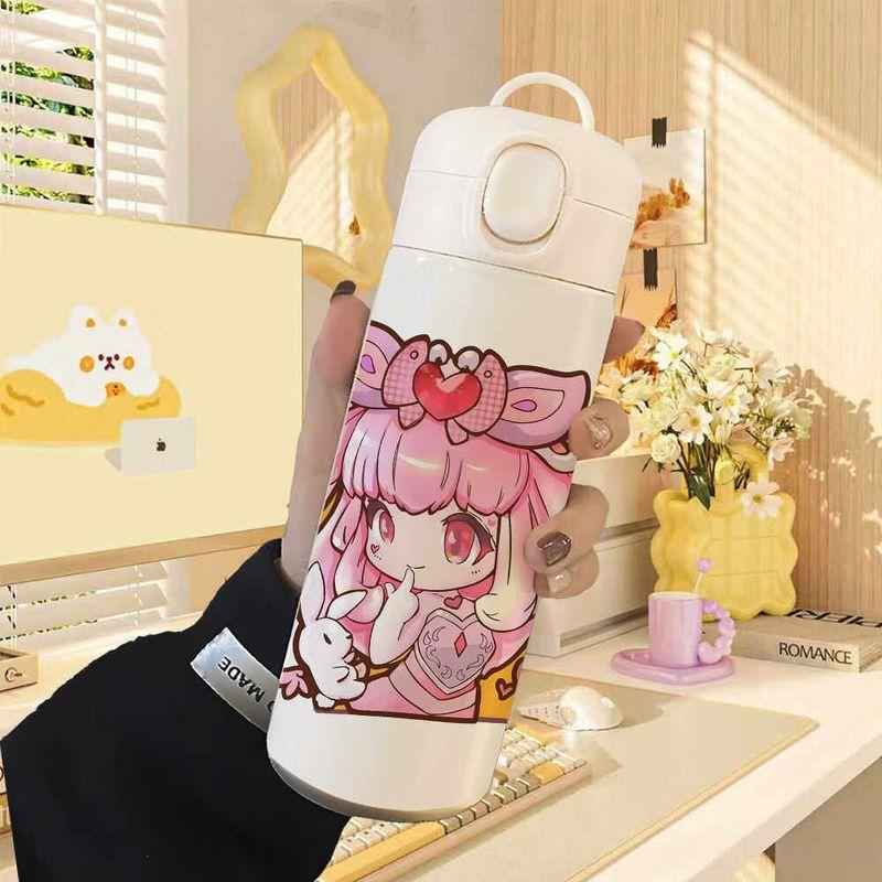 Luo Li Wang Mo Ye Luo Li Fairy Dream Children's Straw Large Capacity Insulated Cup Student 304 Stainless Steel Water Bottle