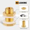 Solid Brass Bulkhead Fittings(2-Pack), 1/4 NPT Taper Female, 3/4" Straight Male Thread Water Tank Connectors