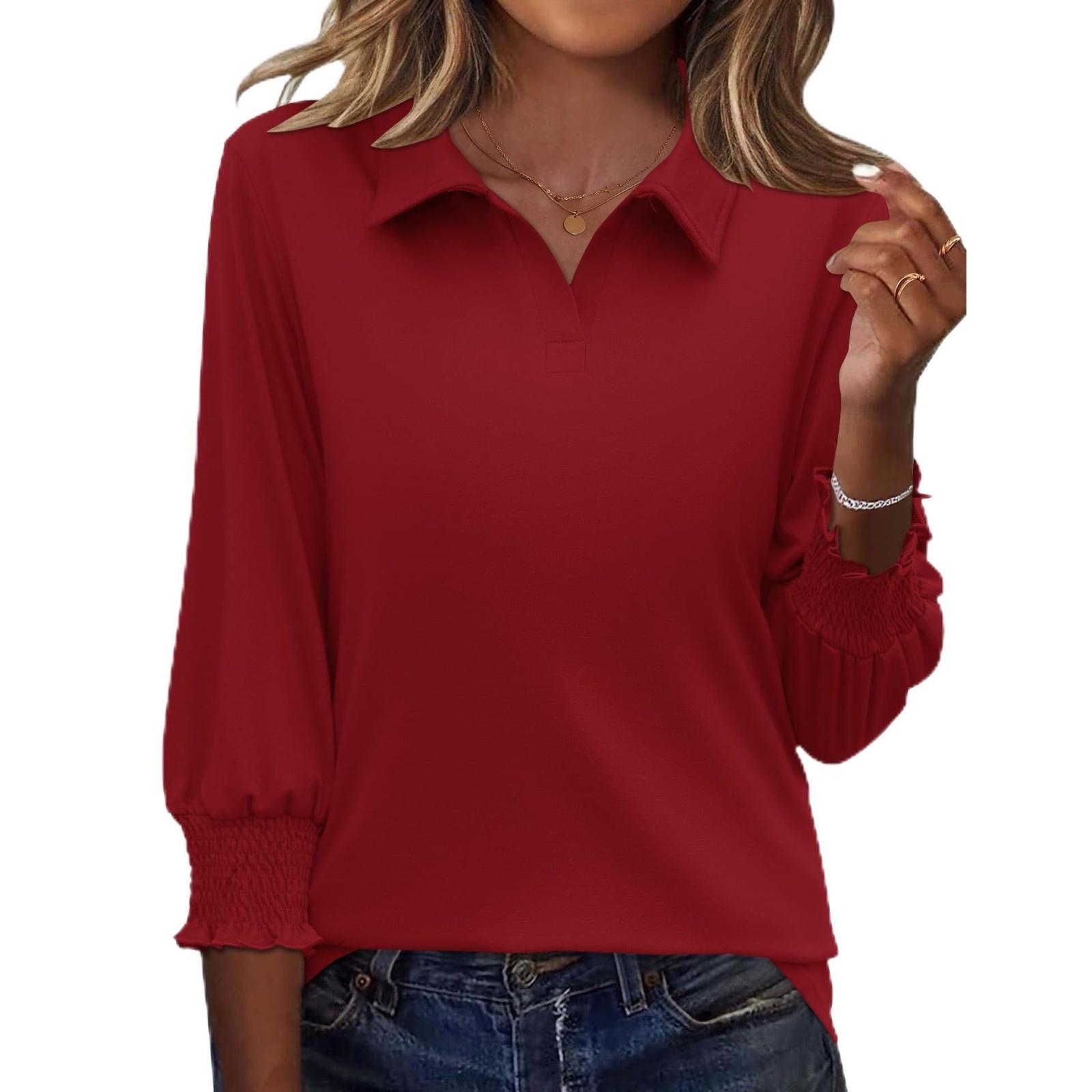 

Stylish women s loose-fitting casual top M красный