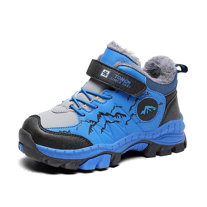 Children's snow shoes and boots winter new velvet thickened sports shoes boys large cotton shoes non-slip cotton boots keep warm