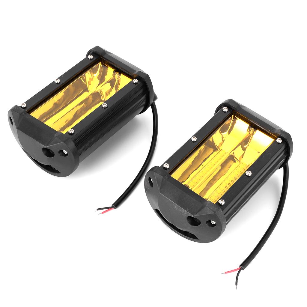 144W LED Arbetsbelysning 48 st Chip Dubbel Rad med Monteringsdetalj 6000K IP68 Vattentät Universal Gult Ljus