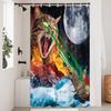 Fantasy Katze Spa Duschvorhang - Vintage Badewanne mit Blasen, Lustiger Vintage Badezimmer Dekorativer Duschvorhang