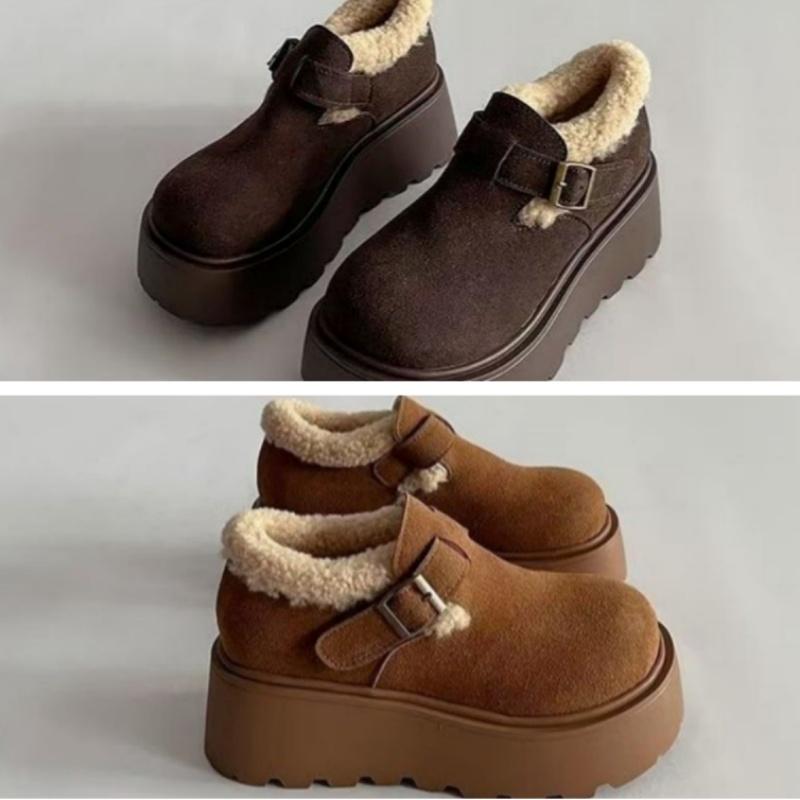 Fashiable New Style Comfortable Buckle Flat Bottom Casual Snow Boots Winter Round Toe Elegant Sexy Thick Soled Women's Boots