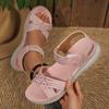 Velcro Slip-on Thick-soled Summer Sandals for Women, Large Size, Beach Shoes