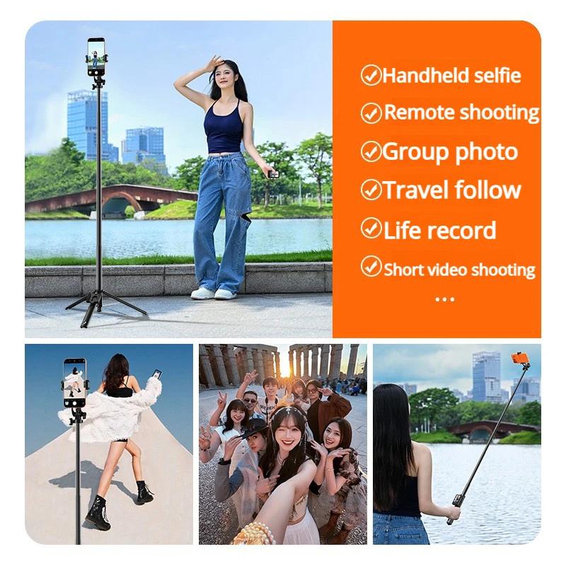 Smartphone Rear Selfie Screen with Selfie Stick Tripod suit.Selfie Pole Real-time Projection,for Vlog/Travel/Selfie/Group Photos