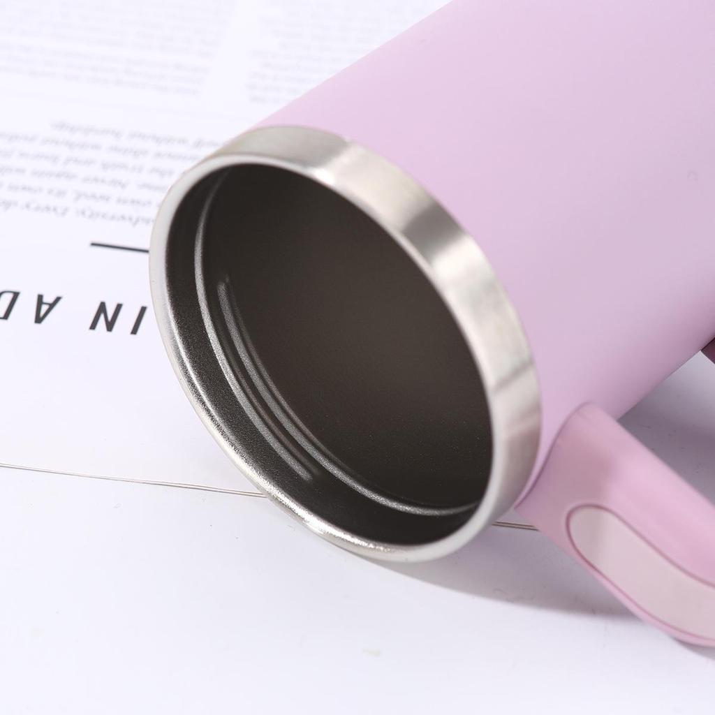 Simple 14oz Stainless Steel Vacuum Insulated Car Cup with Handle - Portable Outdoor Ice Buster