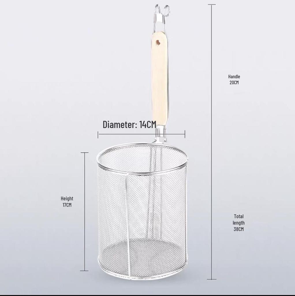 304 Stainless Steel Noodle Skimmer Ladle - Large Strainer for Mala Tang and Soup