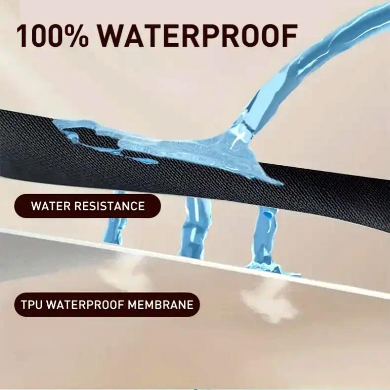 Super Waterproof Fitted Sheet Solid Color Non-Slip Mattress Protector Cover Comfortable Bedding with Elastic Band Deep Pocket