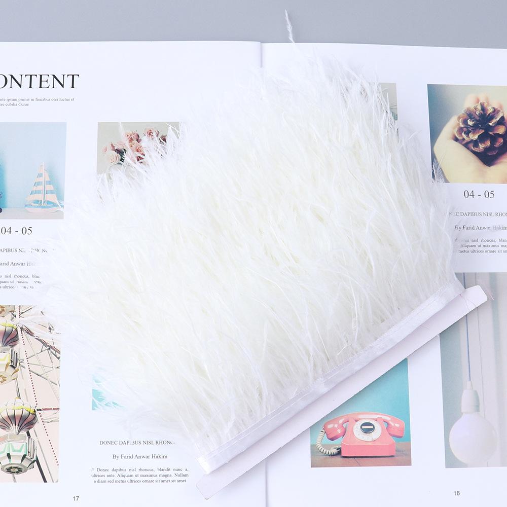 Ostrich Feather Edge 6 -8cm Decorative Wedding Diy Accessories Evening Dress Edge 