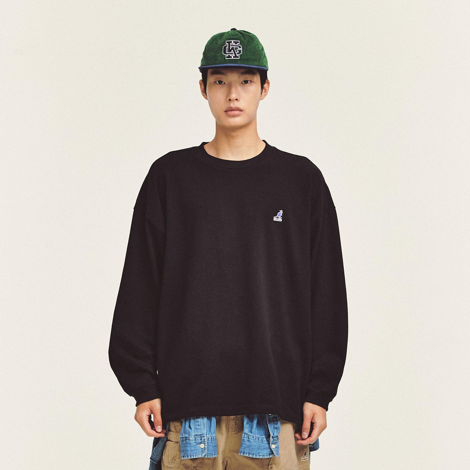 Kangol Heavy Single Long Sleeve T-Shirt 3530 Black Black/L