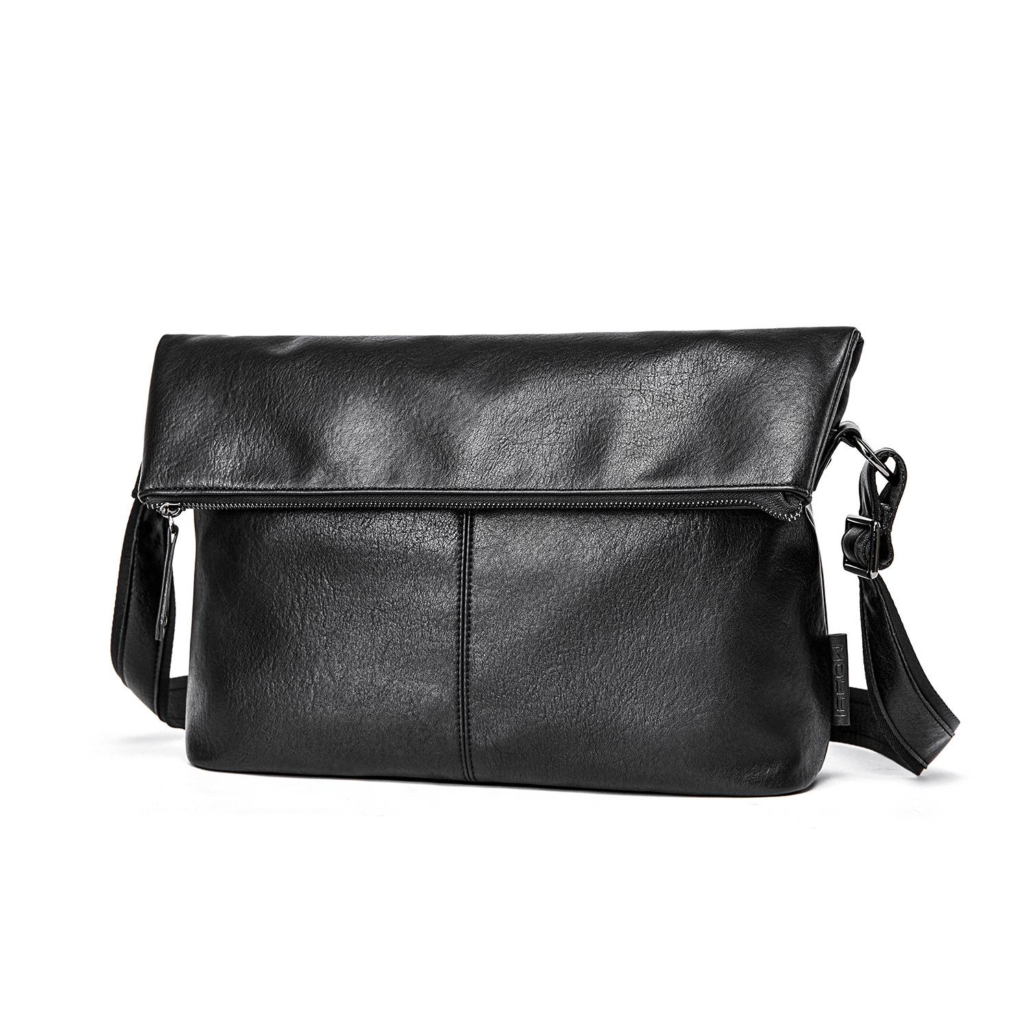 

Мужская сумка через плечо, сумка на одно плечо, большая вместительная сумка-почтальон в стиле ретро на осень, мужской рюкзак для повседневных поездок на работу чёрный