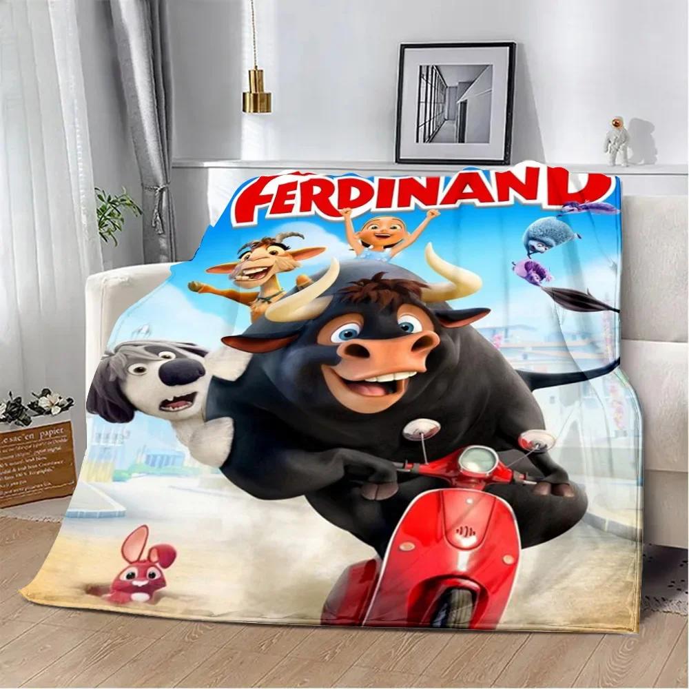 

Плед с принтом Фердинанда, плед для пикника, теплый плед, мягкий и удобный плед для дома и путешествий, подарок на день рождения. 30x40in