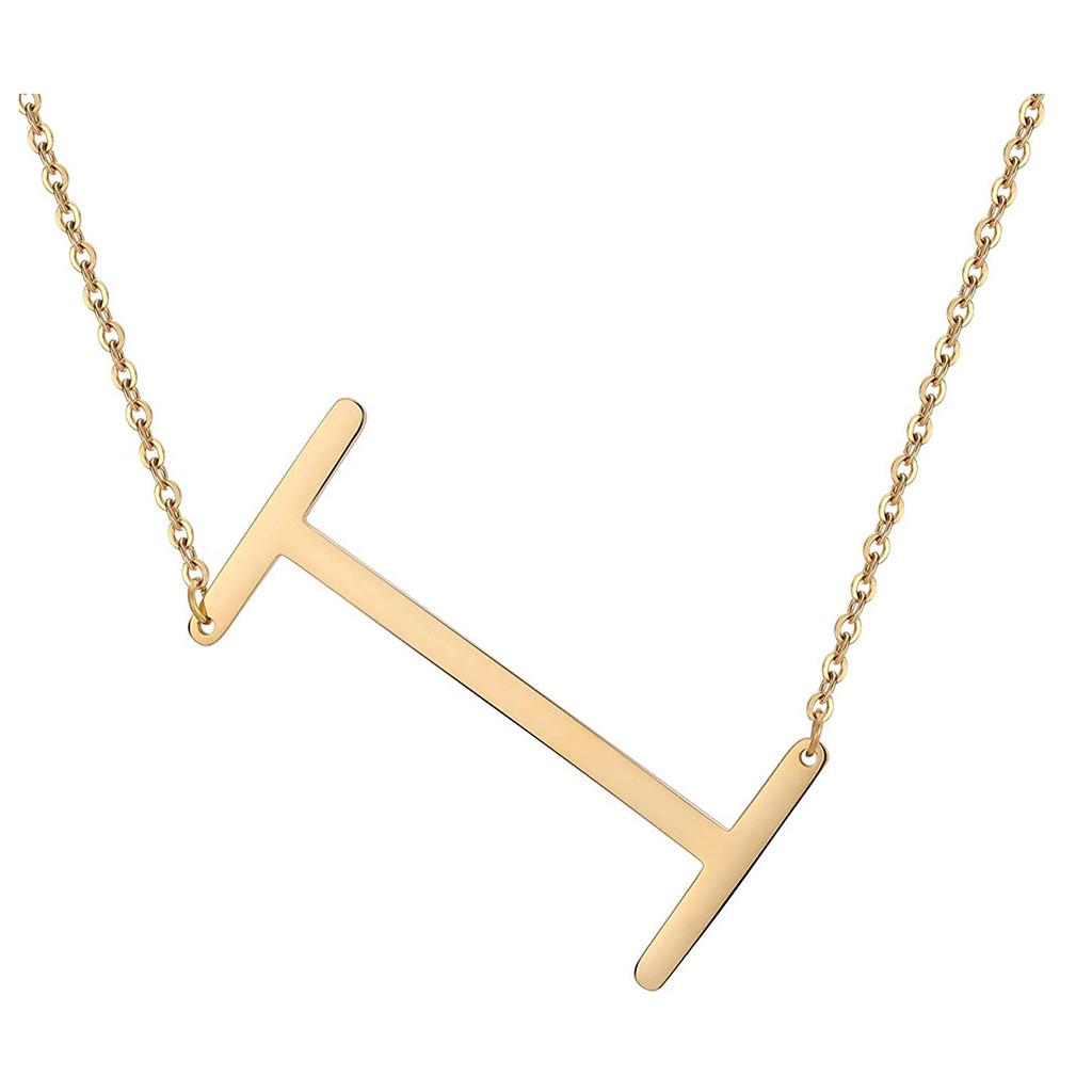 Titanium Steel Peach Heart Letter Necklace 26 Letters Love Clavicle Neck Chain
