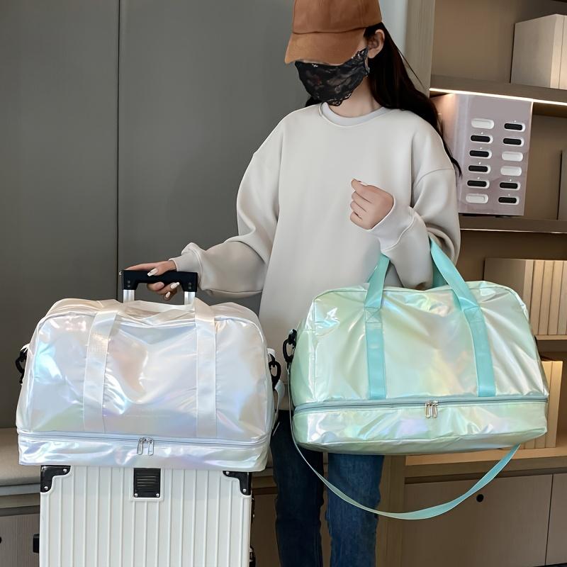 Large Capacity Multifunctional Casual Travel Duffel Bag, Lightweight Nylon Weekender Tote for Gym, Sports, Overnight Trips