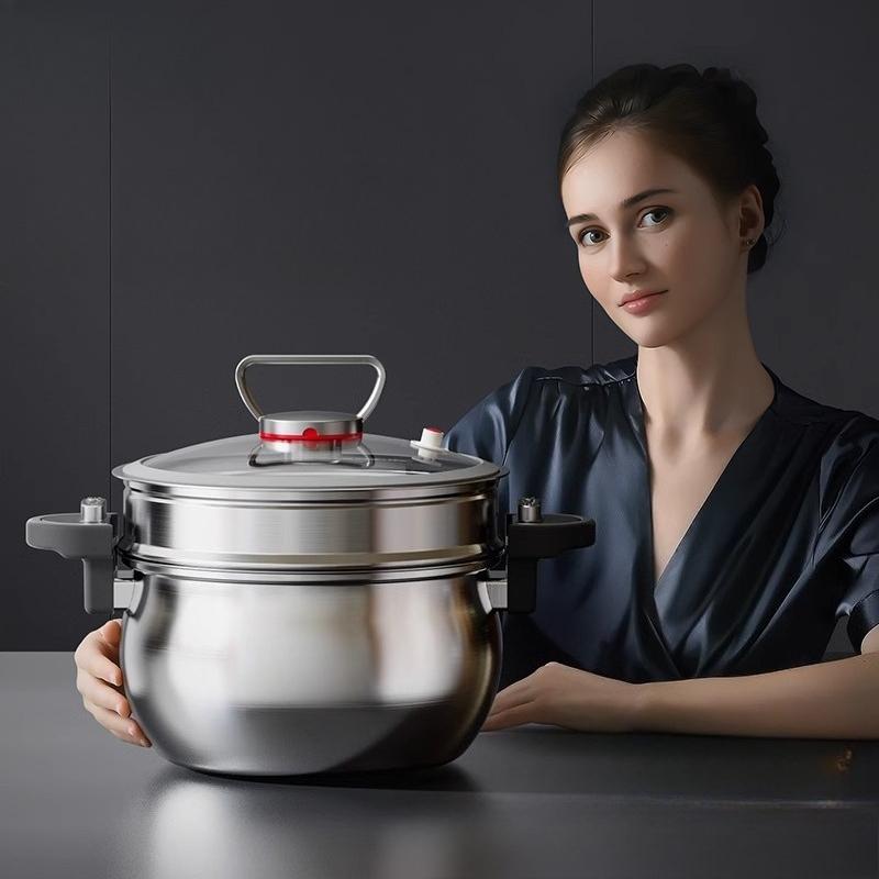 Micro-pressure Soup Pot Household Stew Stainless Steel Thickened Binaural Uncoated Non-stick Pot Special Induction Cooker Gas