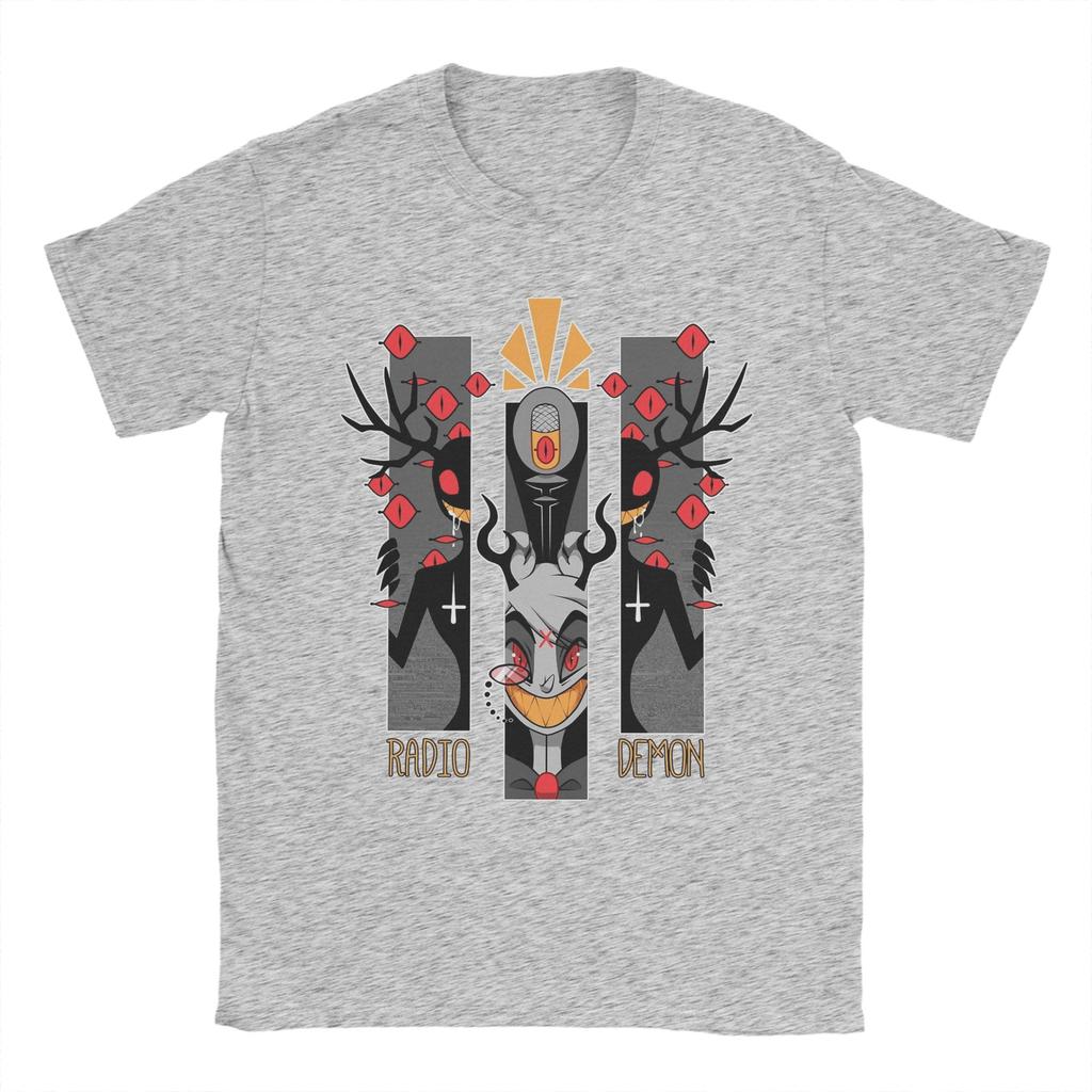 Evil Inside Hazbins Hotels Alastor Men's T Shirt  Awesome Tees Short Sleeve Round Neck T-Shirt Pure Cotton Gift Clothes