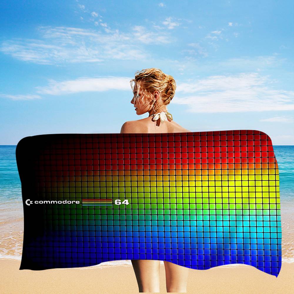 Computer Model Commodore 64 Microfiber Printed Beach Towel Mountain Climbing Yoga Beach Swimming Running Absorbent Soft Towel
