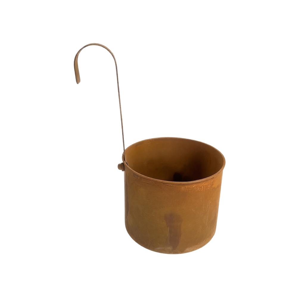 Rustikaler Metall-Eisen Hänge-Blumentopf für den Außenbereich, Heimgarten, Wandmontage, Pflanzenbehälter mit Haken zur Dekoration