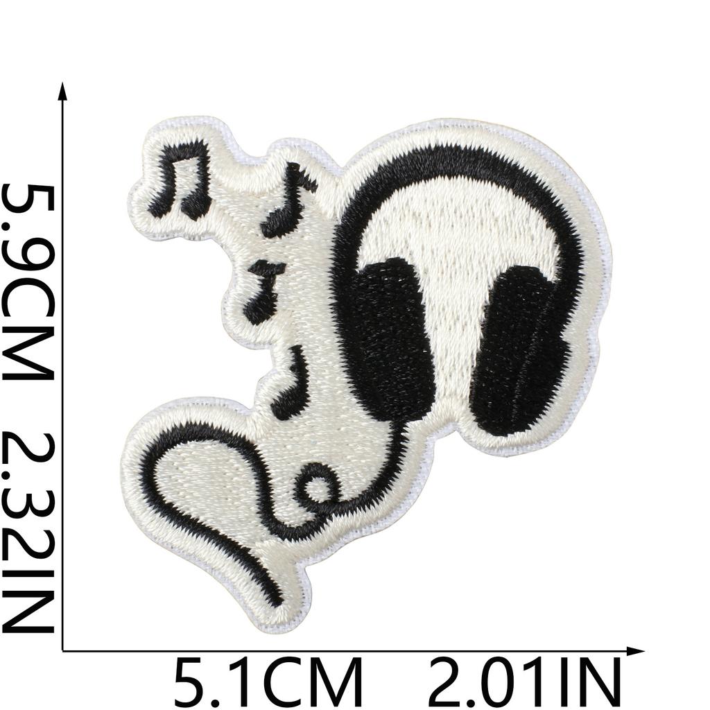Literary Music Note Embroidery Cloth Sticker Clothes Patch Decoration Versatile Diy Bag Pants Hole Repair Embroidery Sticker