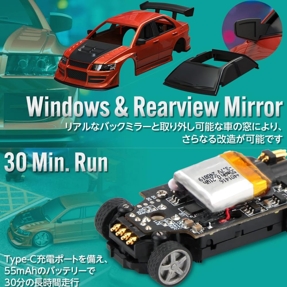 Japanese Turbo Racing C76 with Technical Japanese Instruction 30 Minutes of Continuous Running Scale RC RTR Full Set with Perfect Gift for Compact