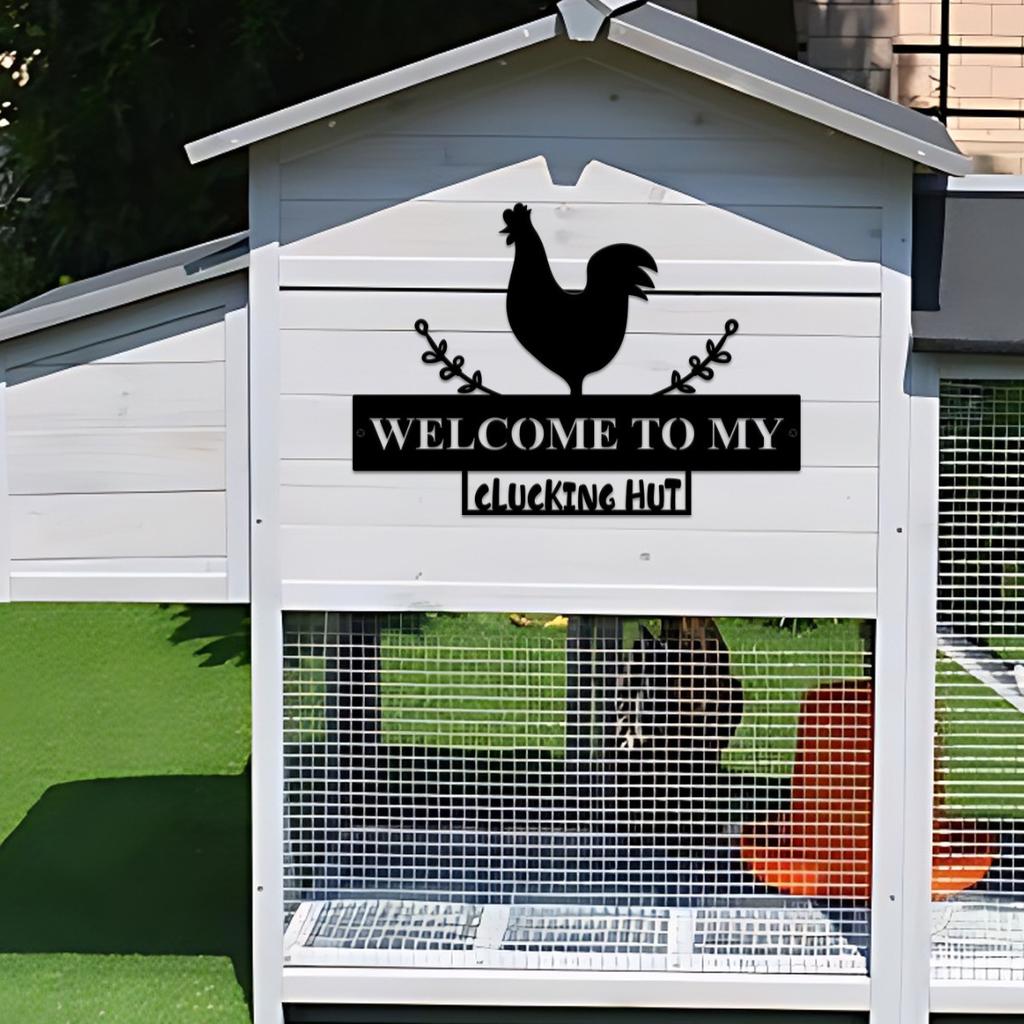 Metalowy znak kurnika Cięcie laserowe Metalowy znak kurnika Wisząca dekoracja ścienna do dekoracji domu wewnątrz i na zewnątrz