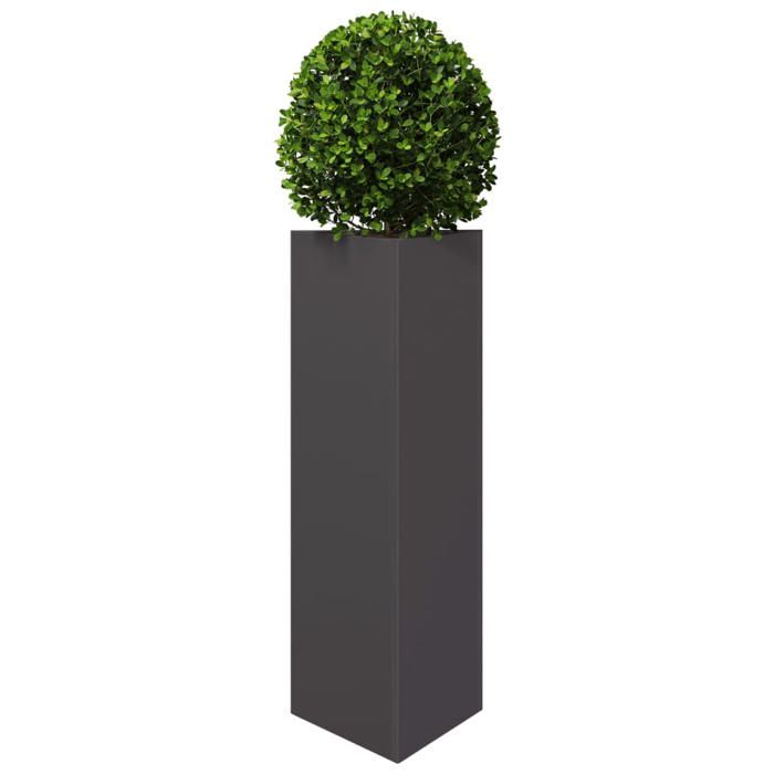 VidaXL Jardinière noir triangulaire 30x26x75 cm acier, jardinière d'extérieur, boîte à fleurs, boîte de jardin, jardinière 851143