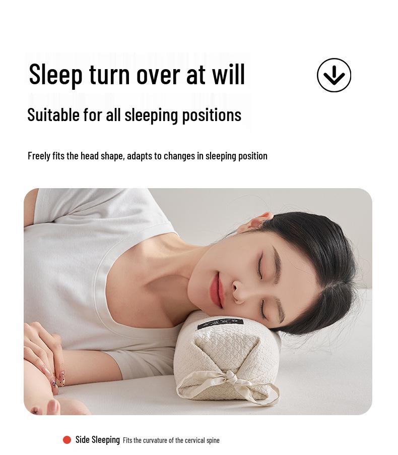 Summer Cool Cotton Linen Buckwheat Cervical Pillow for Neck & Waist Support
