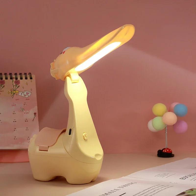 Foldable Alpaca Pen Holder Lamp USB Rechargeable Cute Night Light Mini Desk Light for Kids Students Reading Creative Lighting