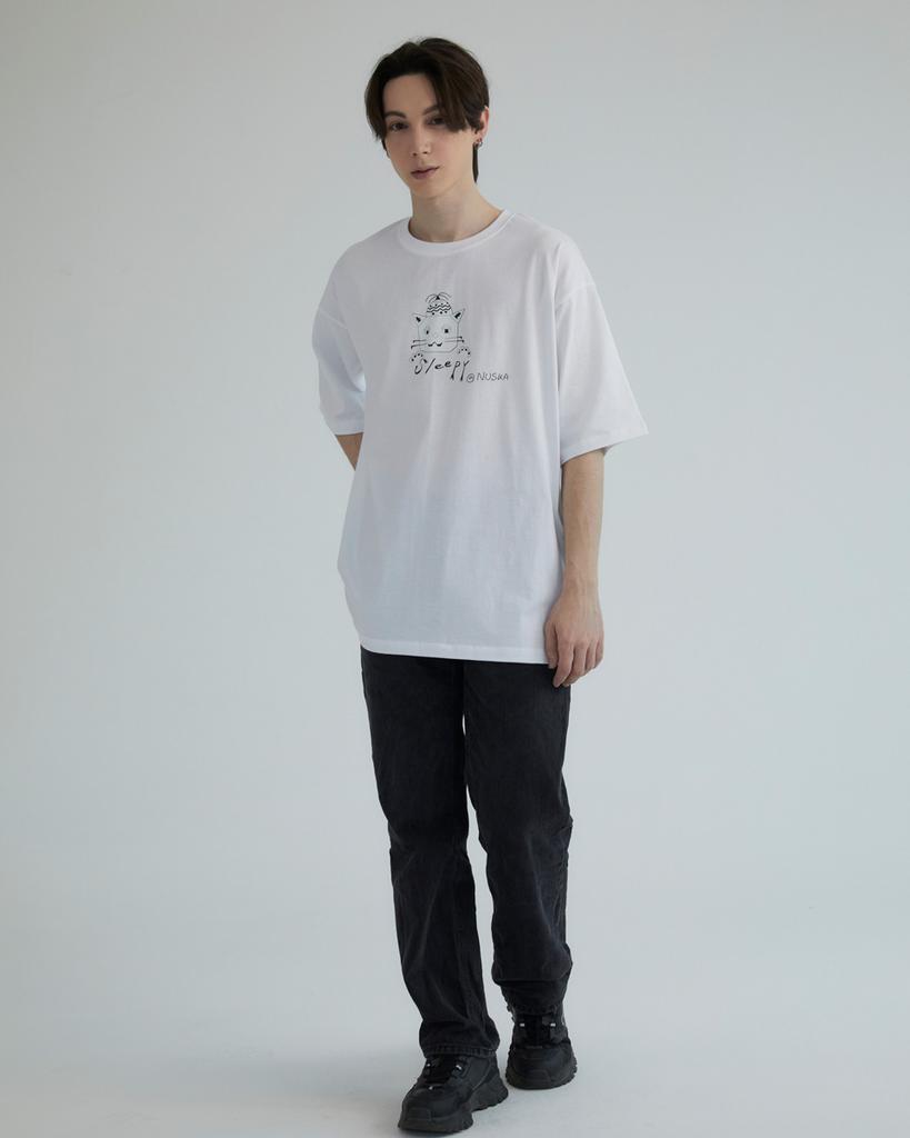 Nuseuka Big Rudy Unisex Oversized Short Sleeve T-Shirt (White)