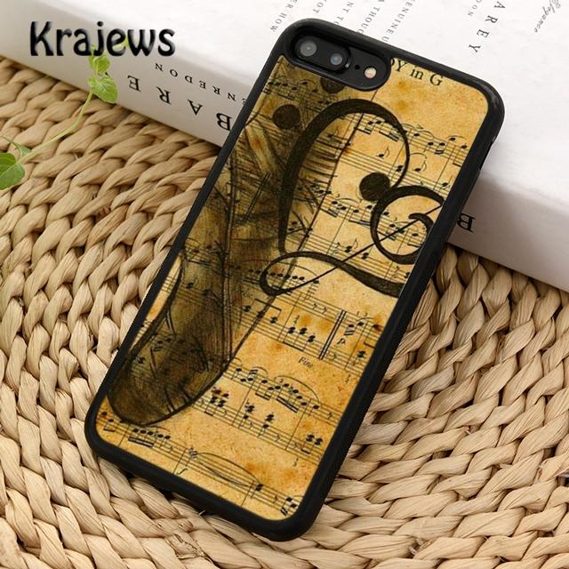Krajews Piano Keys Vintage Music Notes Soft Phone Case For IPhone 18 17 Air 16 15 14 Plus 11 12 13 Pro Max Coque Fundas