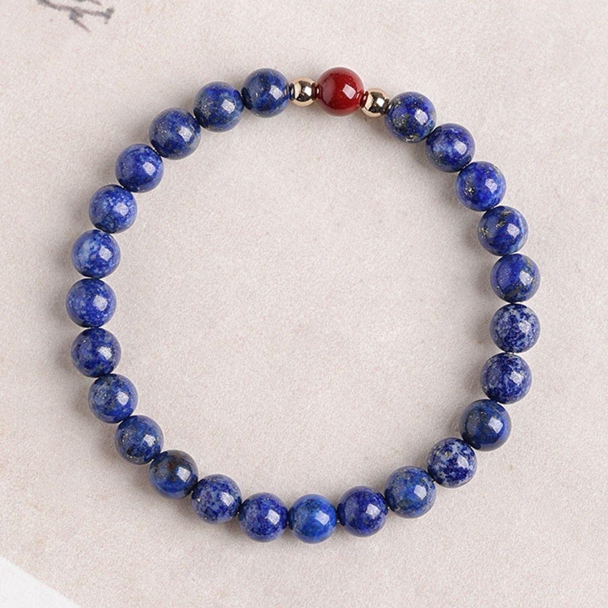 Unisex 6mm Lapis Lazuli Aquamarine Bracelet, Single/Double Layer Beaded Bracelet, Individually Packaged Universal Gift