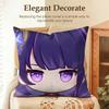 Raiden Shogun cute Genshin Cushion Cover Natural Linen Organic Fabric DoubleSided Printing Sofa Home Decor Gift Pillow Case