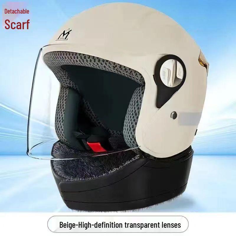 Autumn/Winter Anti-fog Electric Motorcycle Helmet, Class A Safety, Unisex.