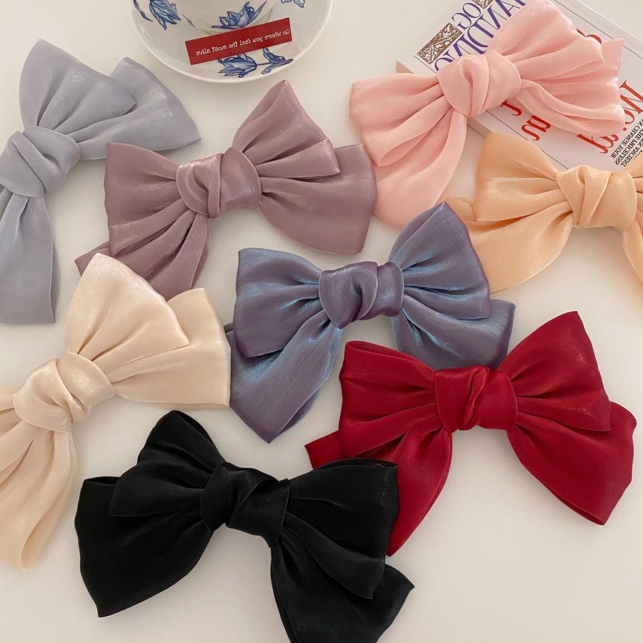 Large Bow Clip for Back of Head, Nature Style Hair Clip with Ribbon, Japanese INSPIRIED Side Clip, Fairy Hair Accessories for Women