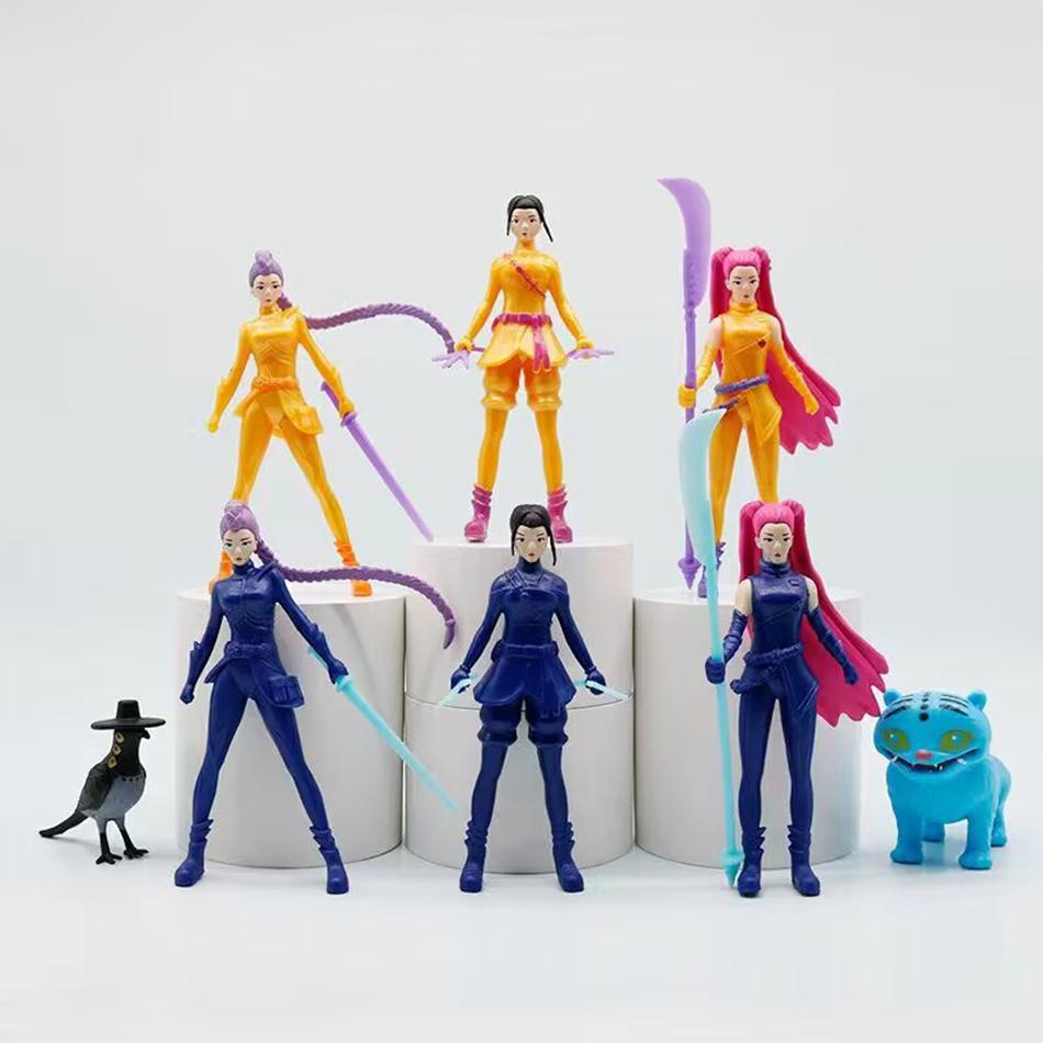 5pcs/set Kpop Demon Hunters Action Figure Toy Derpys Tiger Rumi Mira Zoey Sussy Figurine Doll For Fans Gift
