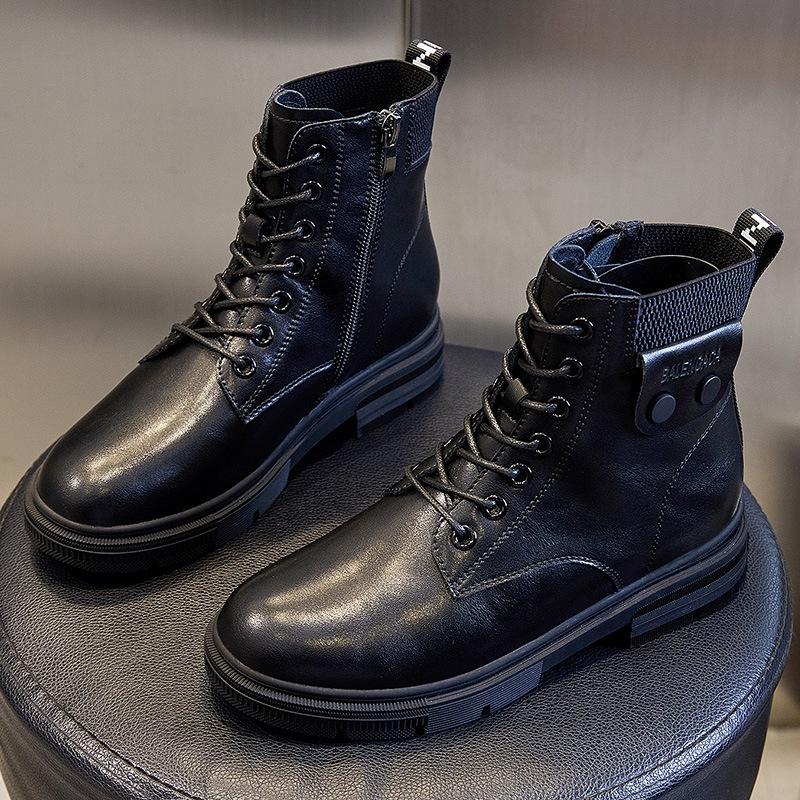 Leather Martin Boots Women's New Autumn and Winter Versatile Women's Boots Thick-soled Women's Short Medium Boots Children