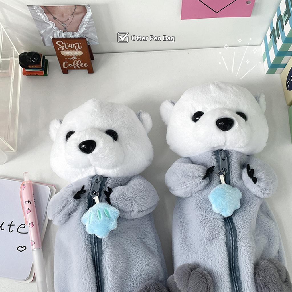 Cute Cartoon Animals Large Capacity Pen Bag Creative Pencil Case Students Gift Storage Bag Multifunctional Stationery Organizer